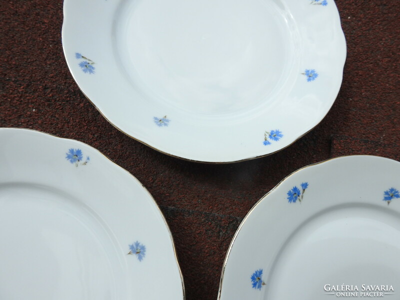 Set of 3 kahla cookie plates with a small blue flower pattern