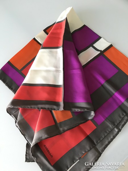Codello Italian silk scarf with beautiful colors, 86 x 86 cm, new!