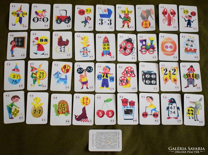 36 pieces of old playing cards. Card