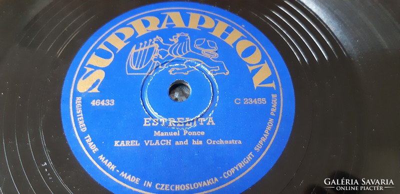 KAREL VLACH   SELLAK GRAMOFON LEMEZ  78 - AS   RPM