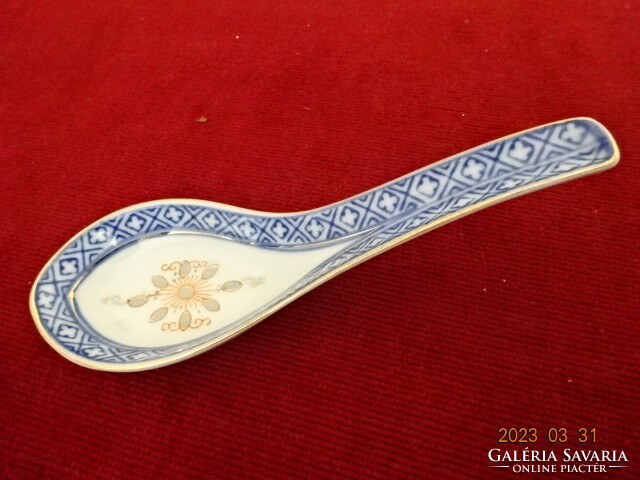 Kínai porcelán kanál, arany szegélyes, hossza 14 cm. Jókai.