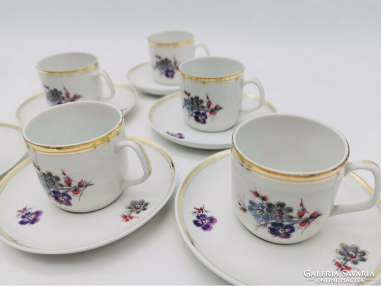 Hollóházi violet coffee set 6 pcs