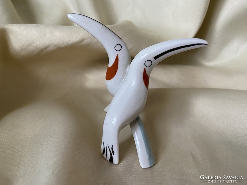 Kőbánya porcelain toucan rare gray tailor Antonia