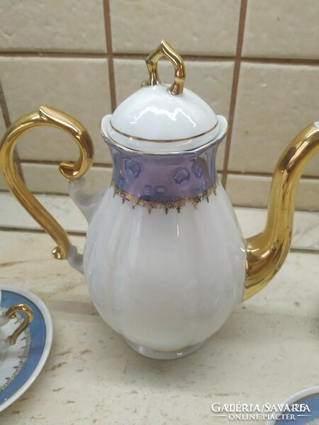 Porcelain, gold-decorated coffee set for sale!