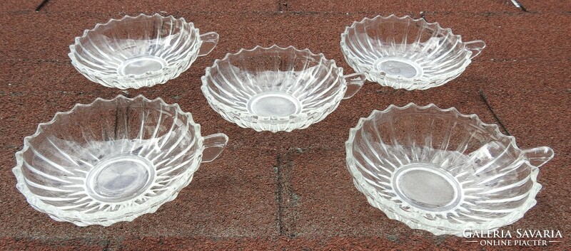 Old glass / crystal? Set of 5 glasses - set of glass cups
