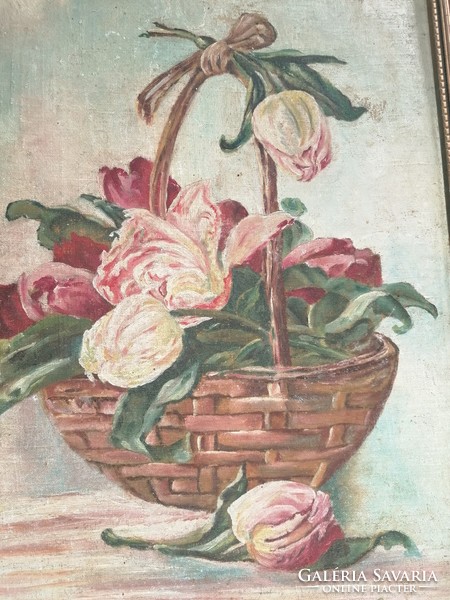 Szántó Piroska Virágkosár tulipánokkal 1940