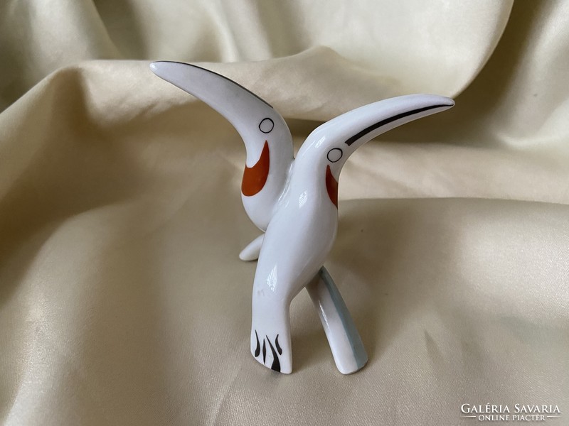 Kőbánya porcelain toucan rare gray tailor Antonia