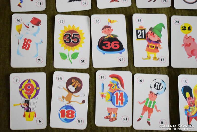 Régi játékkártya szám szok szómolós 34db. kártya