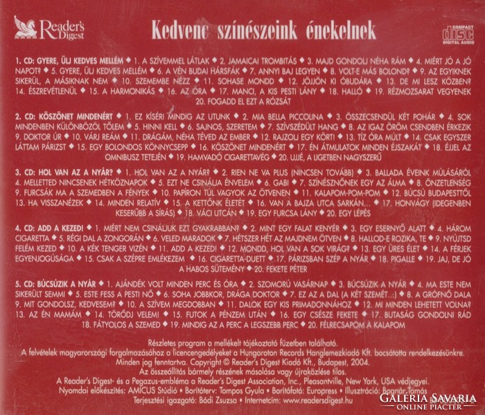 KEDVENC SZÍNÉSZEINK ÉNEKELNEK (4 CD)