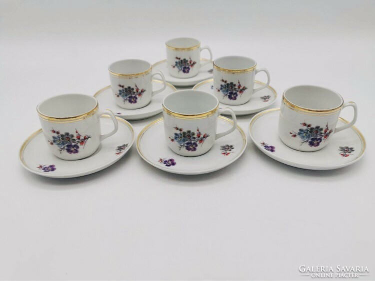 Hollóházi violet coffee set 6 pcs