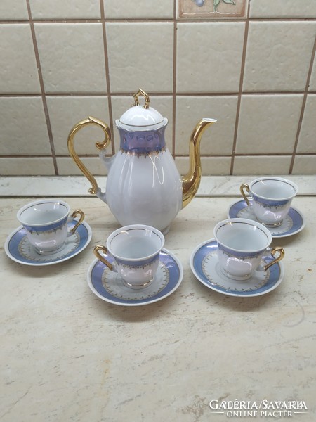 Porcelain, gold-decorated coffee set for sale!