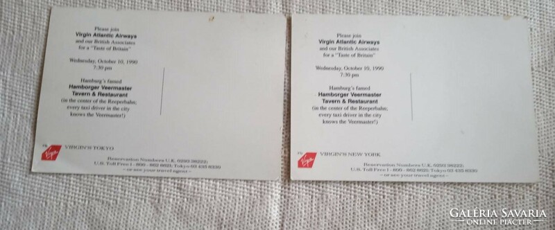 Virgin Atlantic Party Invitation 1990