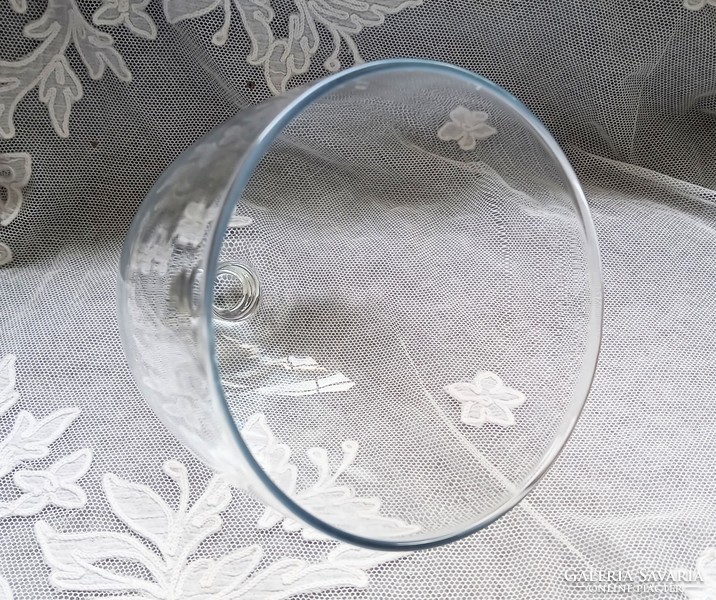 Glass bowl with bow metal bowl 10×13cm bottom 15.5cm
