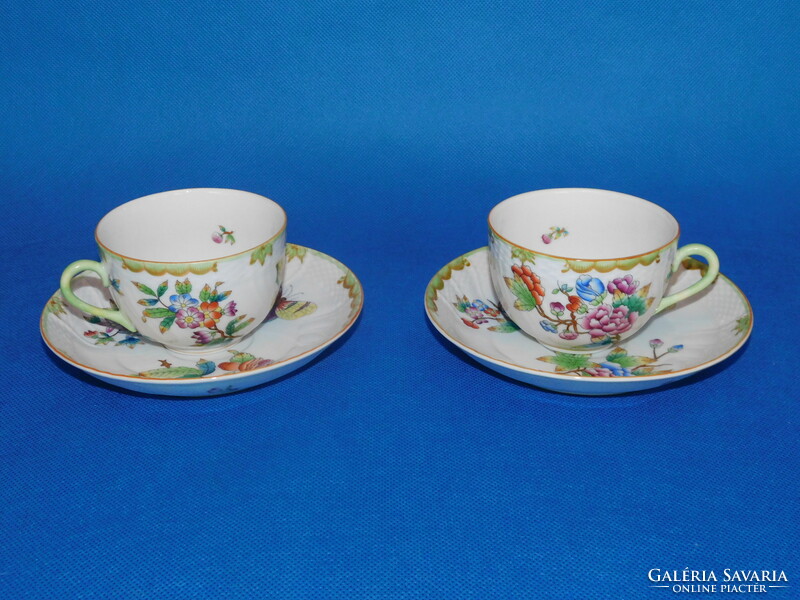 Herend Victoria giant antique tea cup + saucer pair