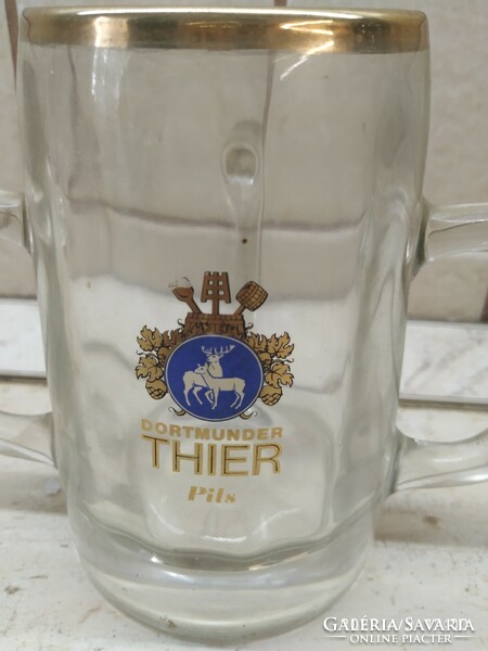 3 thick glass beer mugs for sale!