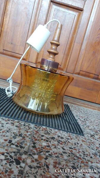 Retro design üveg borostyánsárga mennyezeti lámpa