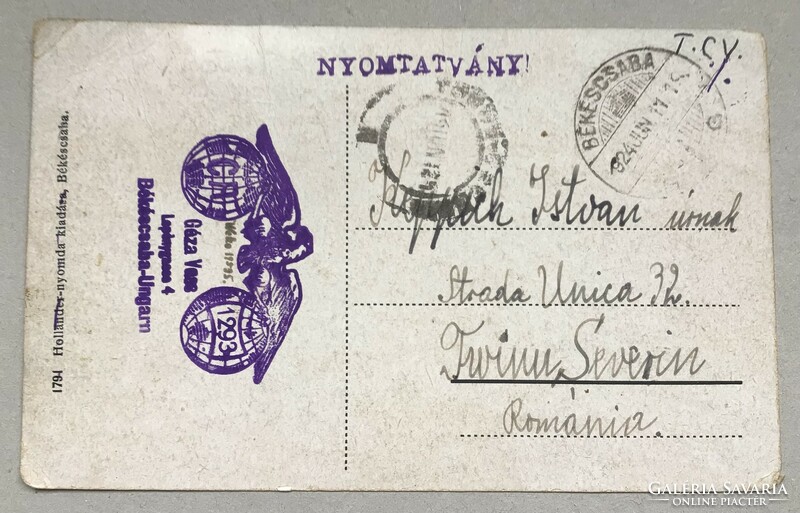 Békéscsaba Fiume Szálloda 1924