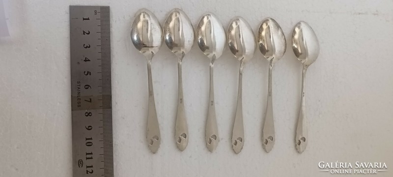 Antique art nouveau Far East Japanese or Chinese silver spoons 6 pcs