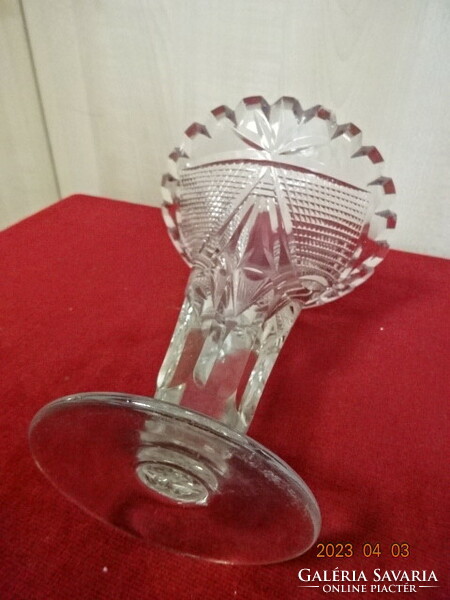 Lips polished glass vase, height 17.5 cm. Jokai.