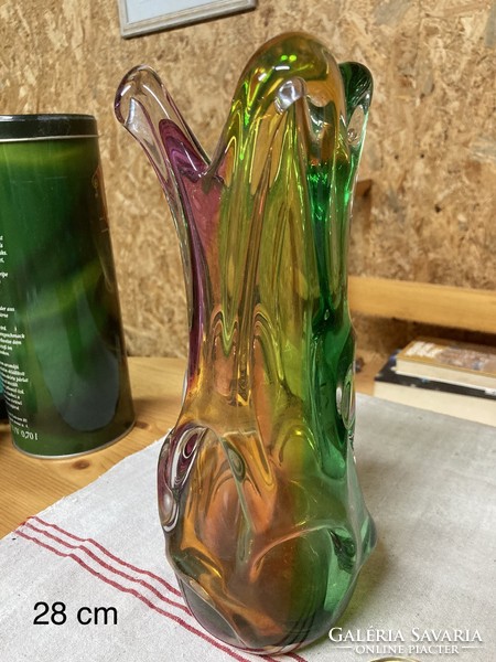 Cseh üveg váza és hamutàl