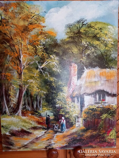 "Ősz a faluvégén" "festmény 40 x 54 cm,ragyogó színekkel