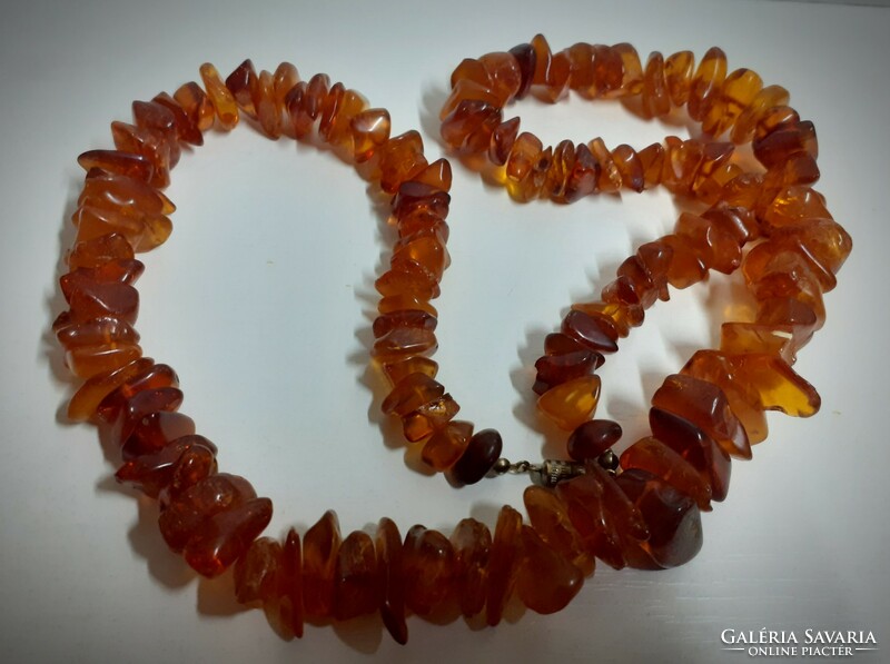 Real long amber necklace with screw clasp