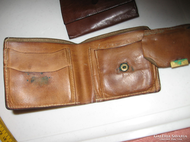 Retro PÉCSI BŐRGYÁR kétoldalt nyitható barna bőr pénztárca
