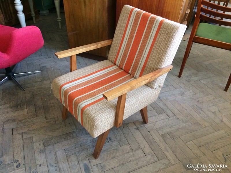 Old retro wooden armchair mid century armchair