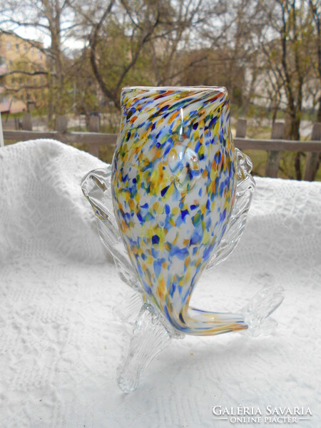 Vase made of multi-colored glass - fish-shaped