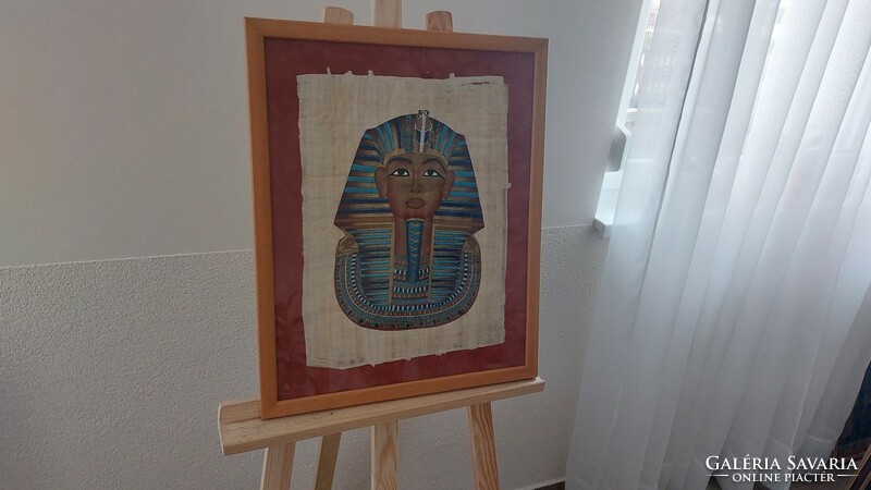 (K) Egyptian papyrus picture with 44x55 cm frame