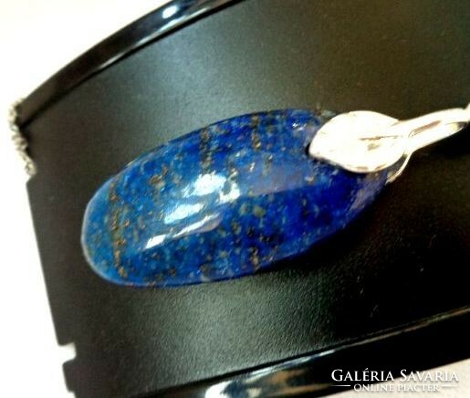 LAPIS  lazuli nagy ovális medál és lánc