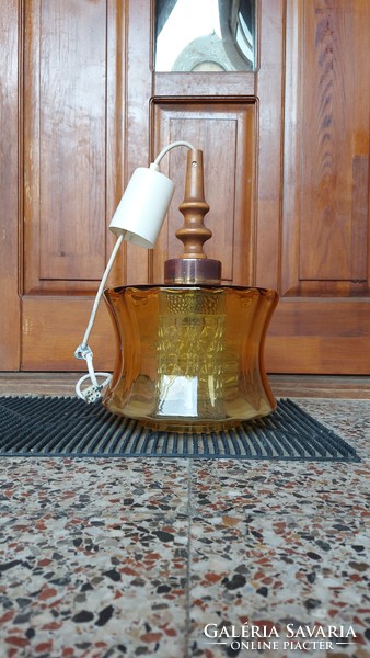 Retro design üveg borostyánsárga mennyezeti lámpa