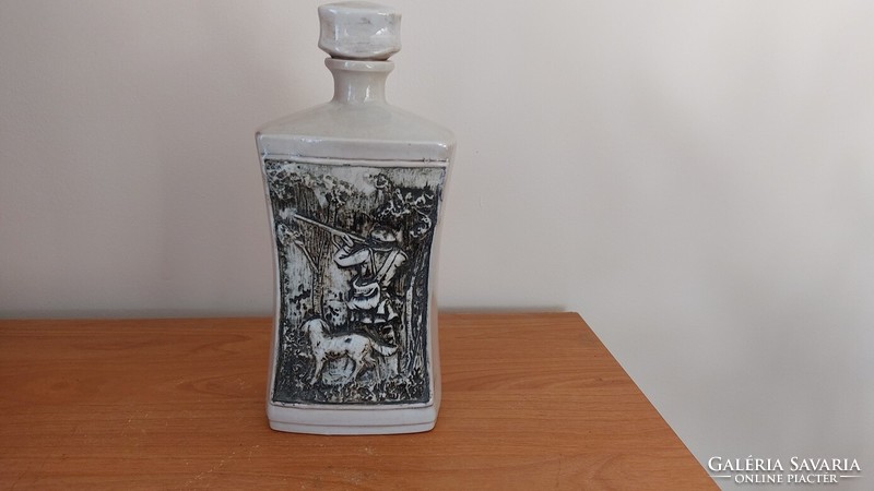 (K) Marchi brescia ceramic flask with a hunting scene