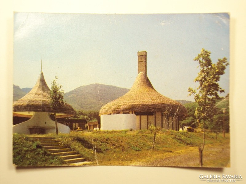 Old postcard postcard - Diósjenő camping
