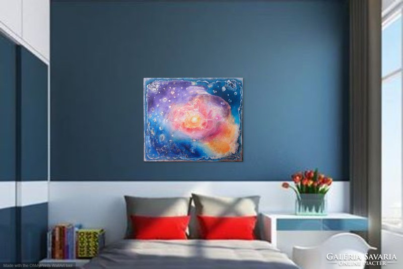 The birth of a star. 80X95cm, canvas. Zsófia Károlyfi by premium award-winning artist. It can be taken with a certificate.