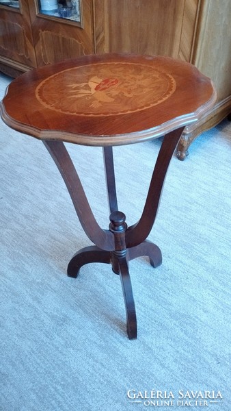 Table / smoking table with marquetry decoration