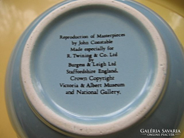 Angol Staffordshire tea tartó, váza 3 John Constable reprodukcióval