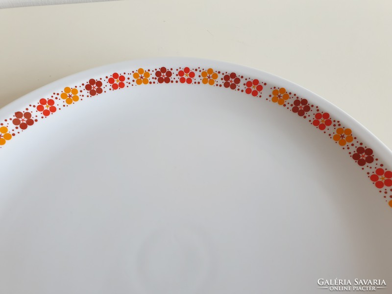 Retro lowland porcelain large size 28.7 cm old serving bowl plate floral round tray