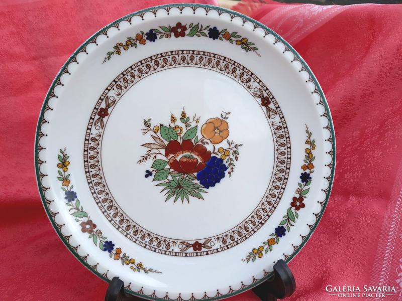 Beautiful floral pattern on antique porcelain plate