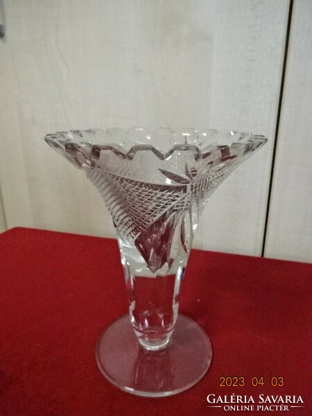 Lips polished glass vase, height 17.5 cm. Jokai.