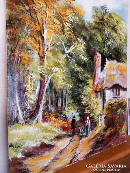 "Ősz a faluvégén" "festmény 40 x 54 cm,ragyogó színekkel