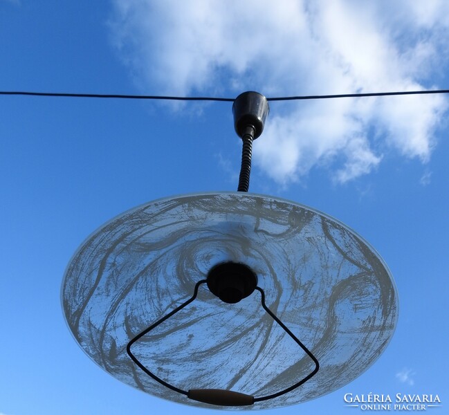 Modern, large, thick glass pendant lamp