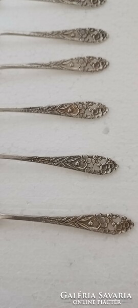 Antique art nouveau Far East Japanese or Chinese silver spoons 6 pcs