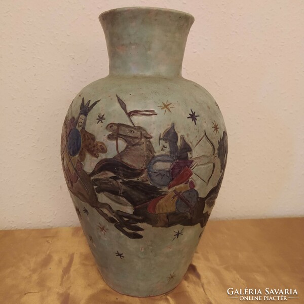 Antik jelenetes kerámia váza
