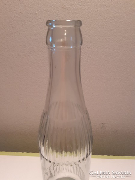 Retro syrup ribbed glass old soda bottle