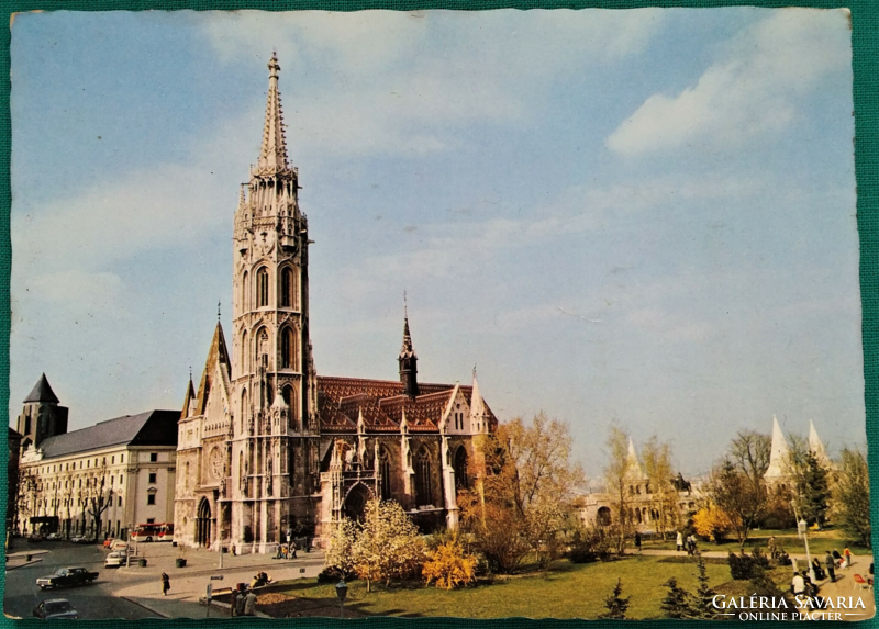 Old postcard, Budapest, Matthias Church, 1980, postal clean