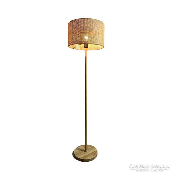 New German bamboo-cane floor lamps in mid-century style