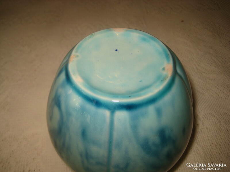 Zsolnay kék  , kaspó  labrador mintázatú  10 x 10  cm