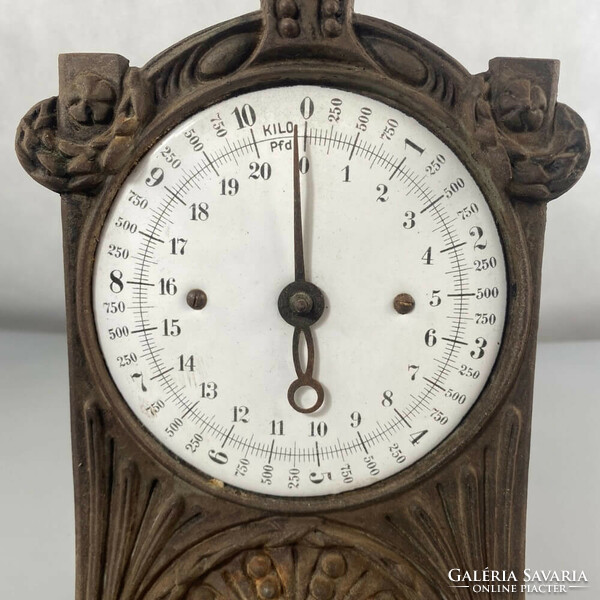 Art Nouveau cast iron clock scale