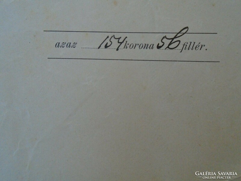 Za433.7 Official receipt Gyula - 154 kroner medical treatment - Békés county public hospital 1903